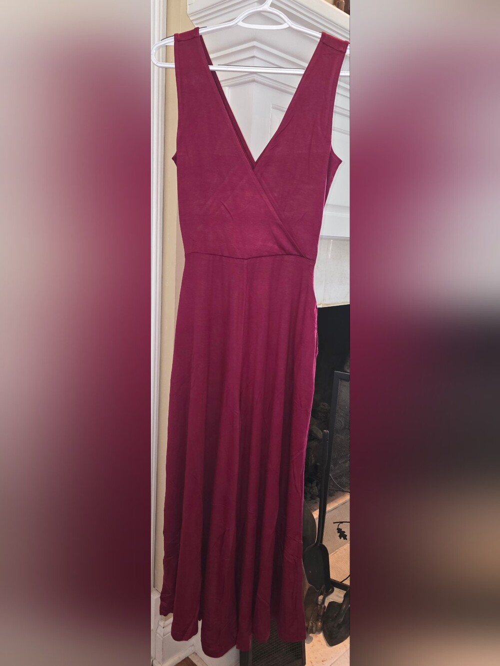 Zenana Outfitters Magenta Sleeveless V-Neck Jumpsuit